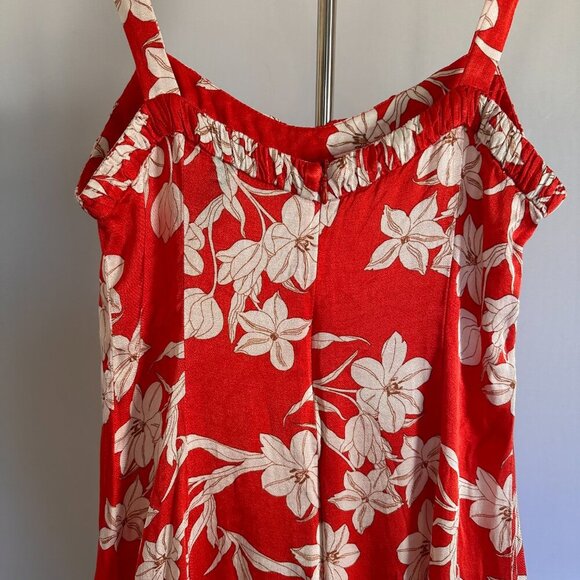 Zara Red & White Midi Dress Sleeveless Side Split Mermaidcore Bloomcore Size M - Picture 4 of 7